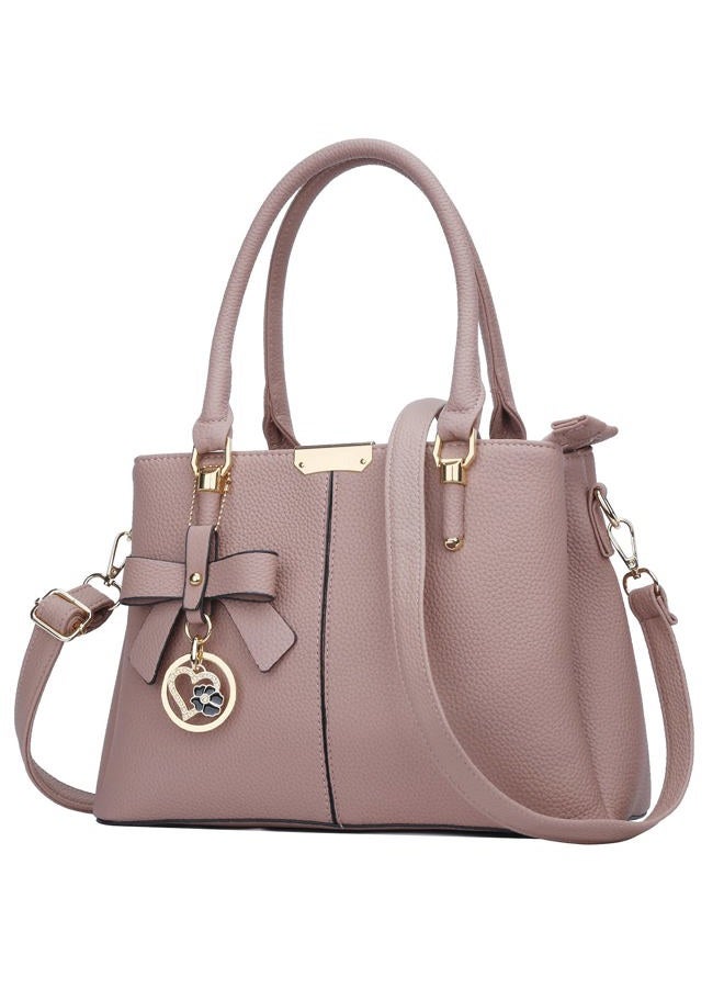 kkxiu 3 Zippered Compartments Purses and Handbags for Women Top Handle Satchel Shoulder Ladies Bags (A-Pink) - Image 1