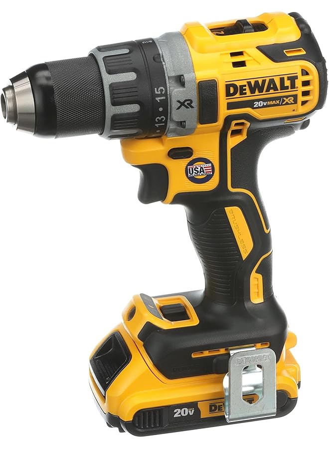 DEWALT Brushless Compact Drill Driver Kit Yellow Black Dcd791D2 Gb - Image 1