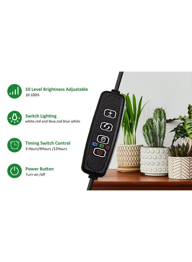 والالا تنمو ضوء للنباتات الداخلية الطيف الكامل LED مصباح النبات مع حامل مرن معقوفة ارتفاع قابل للتعديل 8/9/12H مؤقت تلقائي 3 ألوان الطيف مصباح الشمس للنباتات - Image 5