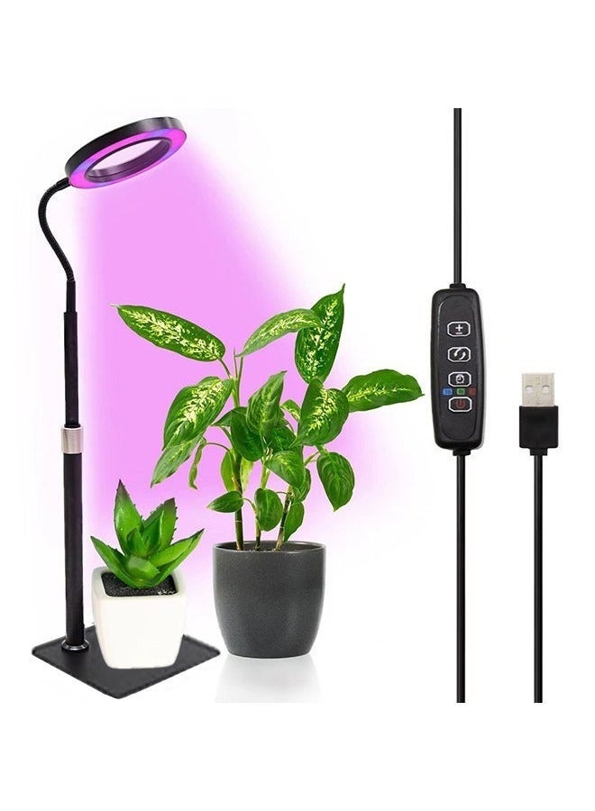 والالا تنمو ضوء للنباتات الداخلية الطيف الكامل LED مصباح النبات مع حامل مرن معقوفة ارتفاع قابل للتعديل 8/9/12H مؤقت تلقائي 3 ألوان الطيف مصباح الشمس للنباتات - Image 1