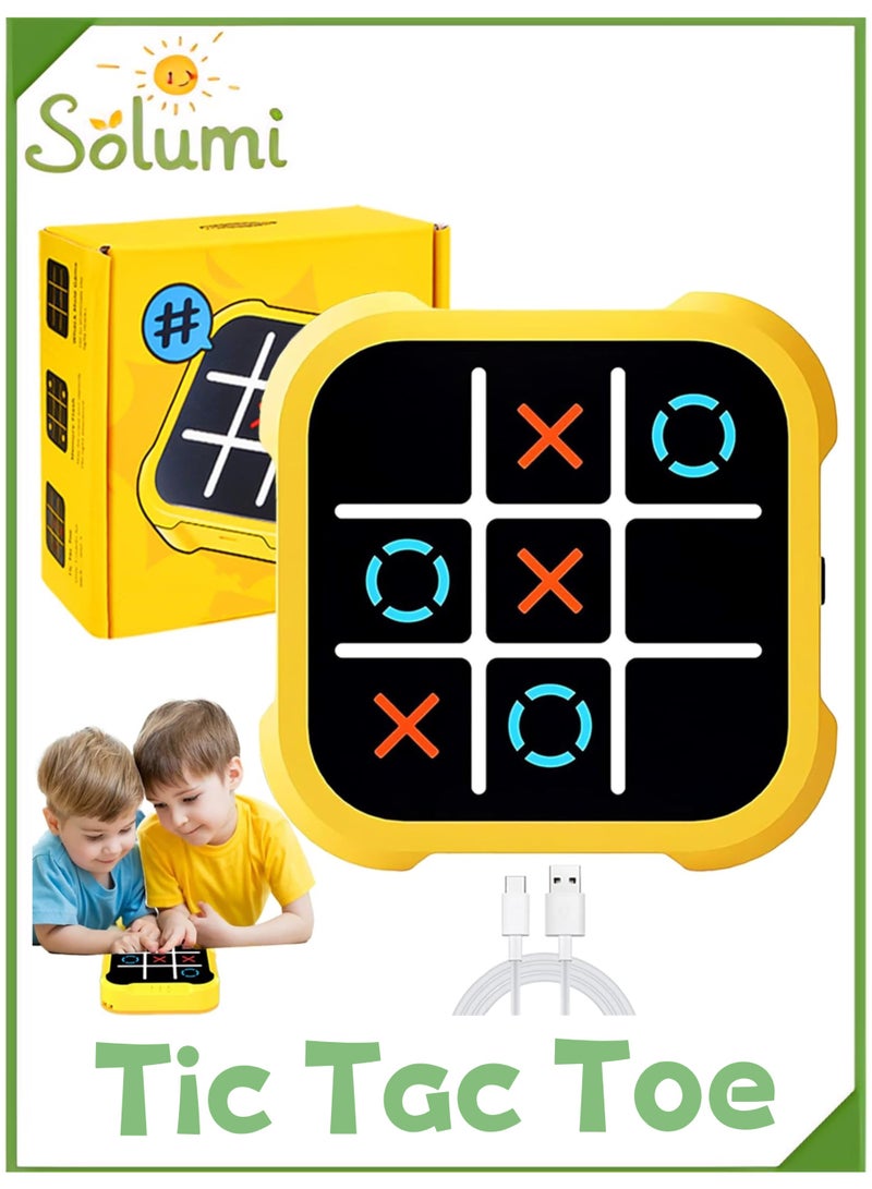 سولومي وحدة تحكم ألعاب ألغاز إلكترونية محمولة 3 في 1، لعبة تيك تاك تو بولت، ألعاب تيك تاك للسفر، ألعاب فيدجيت للأطفال والكبار، ألعاب سفر تعليمية، لعبة عائلية لتحسين الذاكرة والتركيز - Image 1