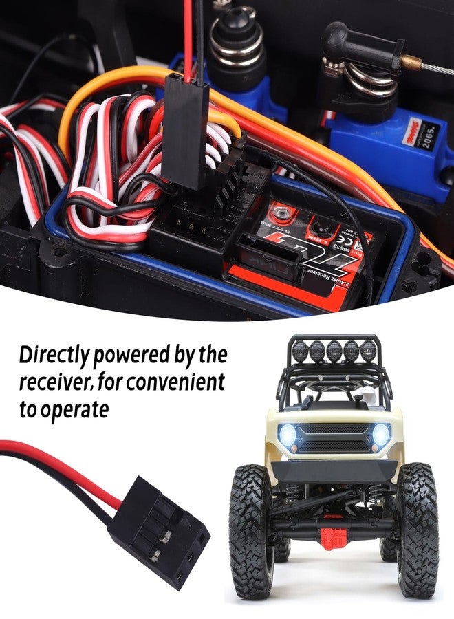CrazyHobby مجموعة مصابيح أمامية وخلفية LED من CrazyHobby، مزودة بأربعة مصابيح LED، متوافقة مع سيارات Traxxas Slash وRustler وTamiya وArrma وRedcat وHSP وRC4WD وAxial SCX10 RC وسيارات الزحف والدبابات - Image 5