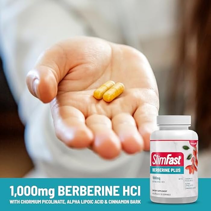SlimFast Berberine Plus Capsules, Berberine Supplement, with Berberine hcl, Chromium Picolinate, Alpha Lipoic Acid, and Cinnamon Bark, 60 Count, 30 Servings - Image 5