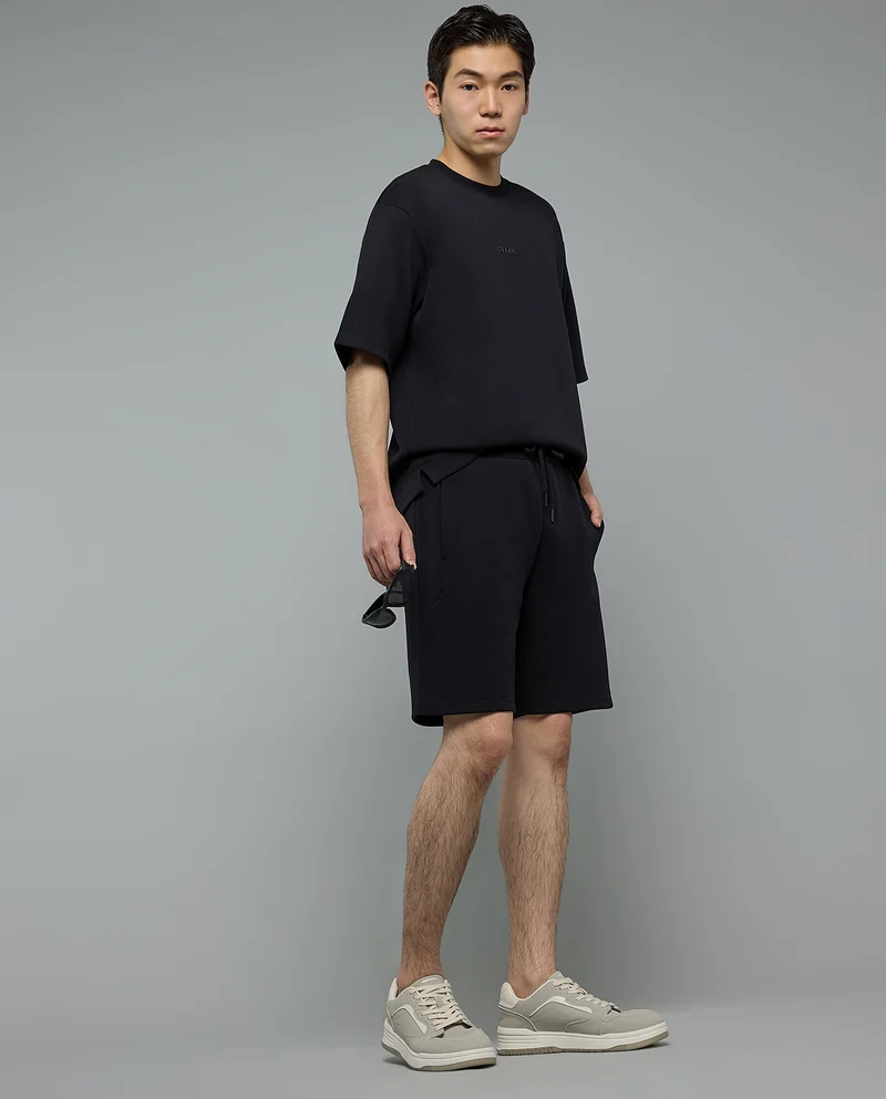 R&B Solid Shorts with Drawstring Waist