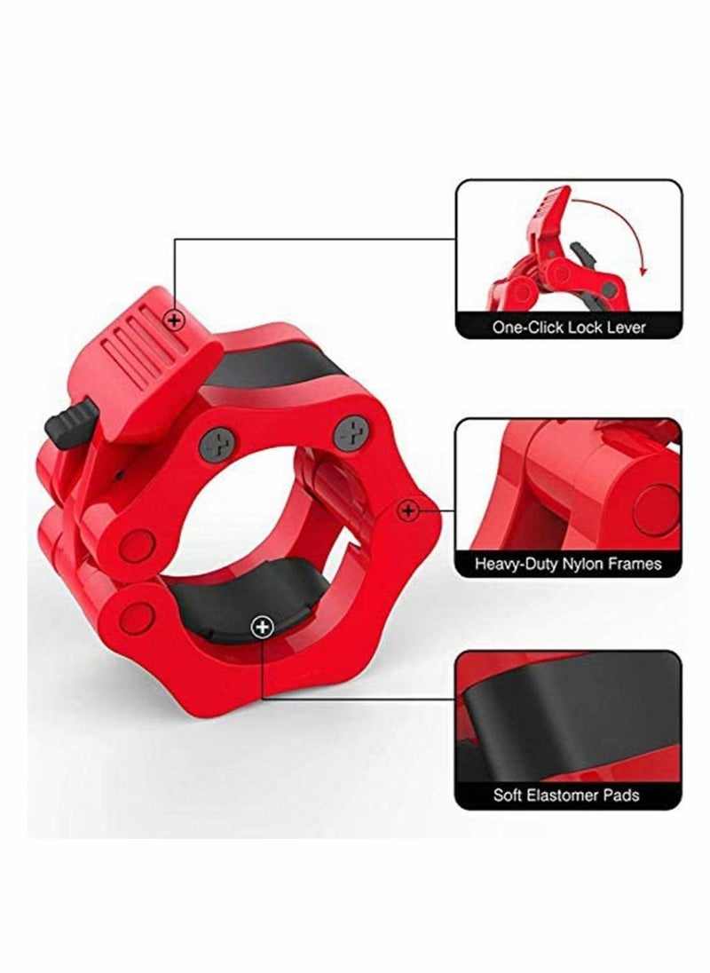 SYOSI - Pair of 2" inch ABS Locking Collars Clamp Hook Grip w/Quick Release Secure Snap Latch For Standard Olympic Barbells - Image 1