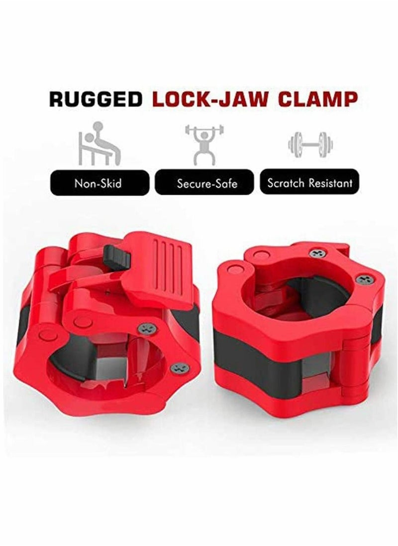 SYOSI - Pair of 2" inch ABS Locking Collars Clamp Hook Grip w/Quick Release Secure Snap Latch For Standard Olympic Barbells - Image 1
