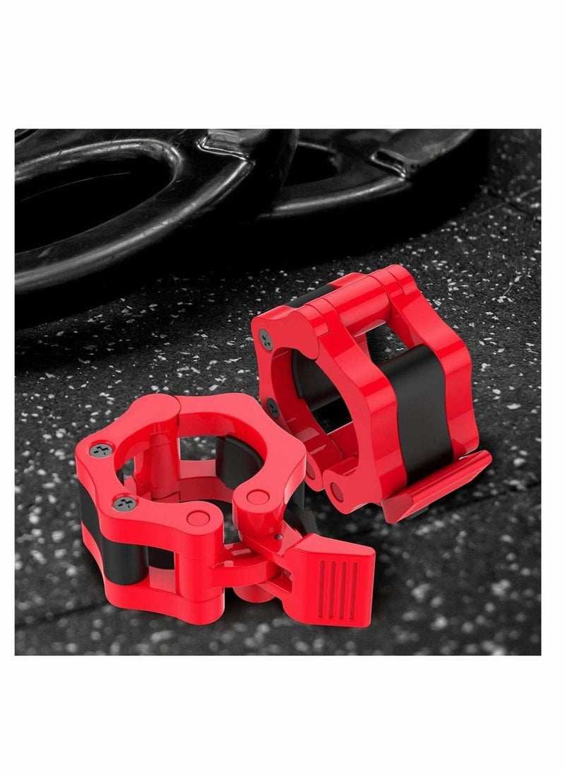 SYOSI - Pair of 2" inch ABS Locking Collars Clamp Hook Grip w/Quick Release Secure Snap Latch For Standard Olympic Barbells - Image 1