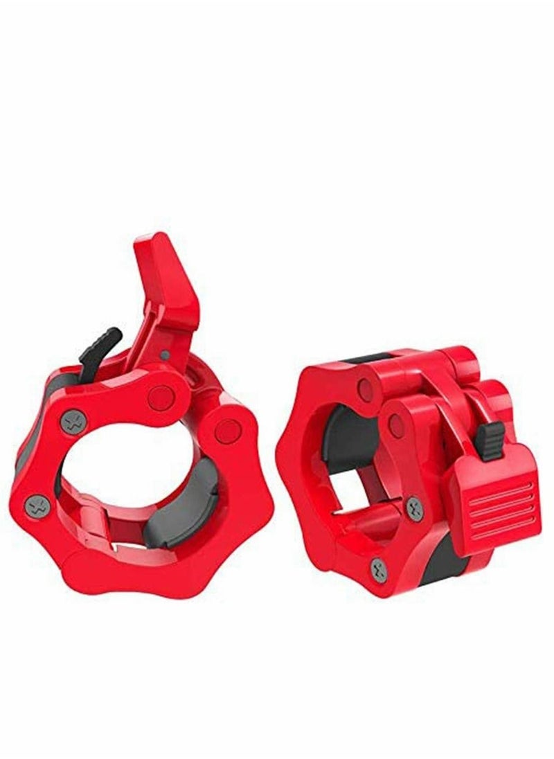 SYOSI - Pair of 2" inch ABS Locking Collars Clamp Hook Grip w/Quick Release Secure Snap Latch For Standard Olympic Barbells - Image 1