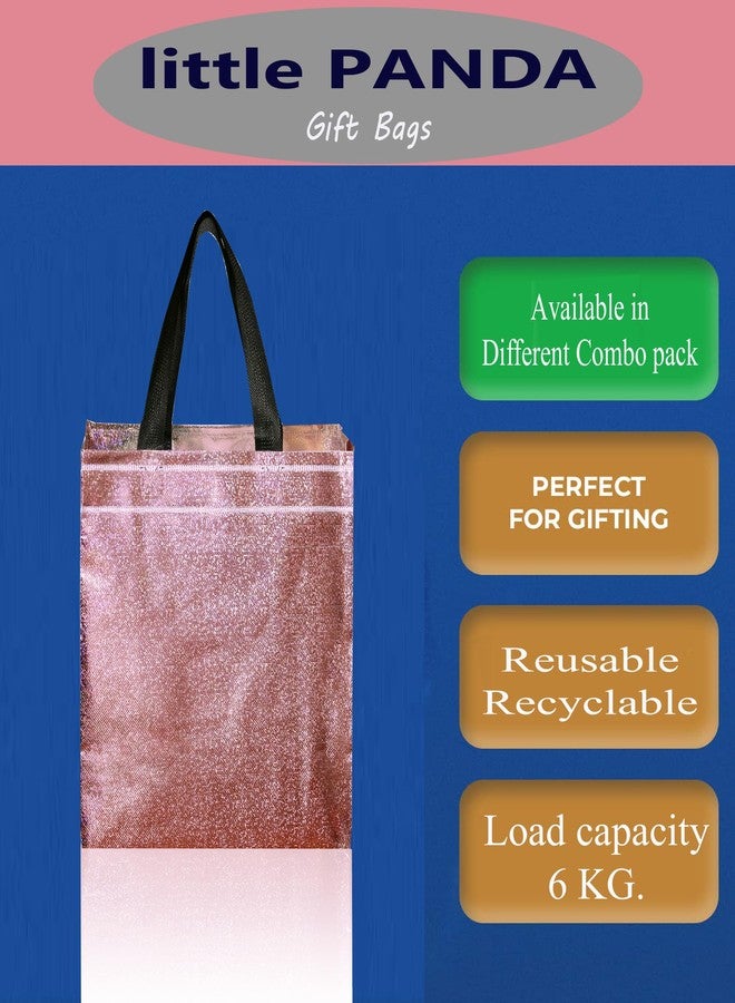 little PANDA Wedding Return Gift Bag Grocery Shopping carry Bags, Canvas, Rosegold (XL, Pack of 10 Rosegold Bags) - Image 4