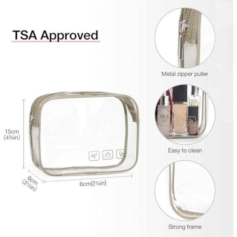 باج سمارت شنطة مستحضرات تجميل معلقة للسفر مع شنطة مستحضرات تجميل شفافة معتمدة من ادارة امن المواصلات الامريكية، شنطة مكياج لمستحضرات التجميل بالحجم الكامل، مقاس L، لون جملي - Image 5