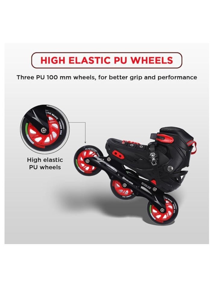 ENDLESS  EL1033 Inline Adjustable Skates Medium Size 34 EUR (UK 1.5) - 38 EUR (UK 5) for 6 to 12 Years | Aluminium Chassis and 100 mm PU Three Wheels | With ABEC 9 Bearings | Indoor and Outdoor  - Image 5