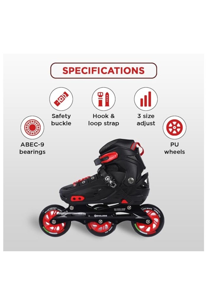 ENDLESS  EL1033 Inline Adjustable Skates Medium Size 34 EUR (UK 1.5) - 38 EUR (UK 5) for 6 to 12 Years | Aluminium Chassis and 100 mm PU Three Wheels | With ABEC 9 Bearings | Indoor and Outdoor  - Image 3
