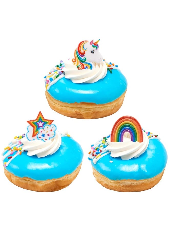 DecoPac DECOPAC Rainbow Unicorn Rings, Cupcake Decorations, Magical Food Safe Cake Toppers â€“ 24 Pack, Multicolor  - Image 5