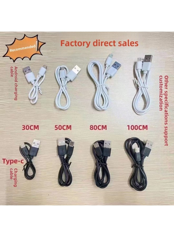 The Machine Cable V8 Is Suitable For Android Typec Huawei Apple Short-line USB Data Cable Headphones Audio Fan Charging Cable-Color:Black-Length:0.5m Typec  - Image 4