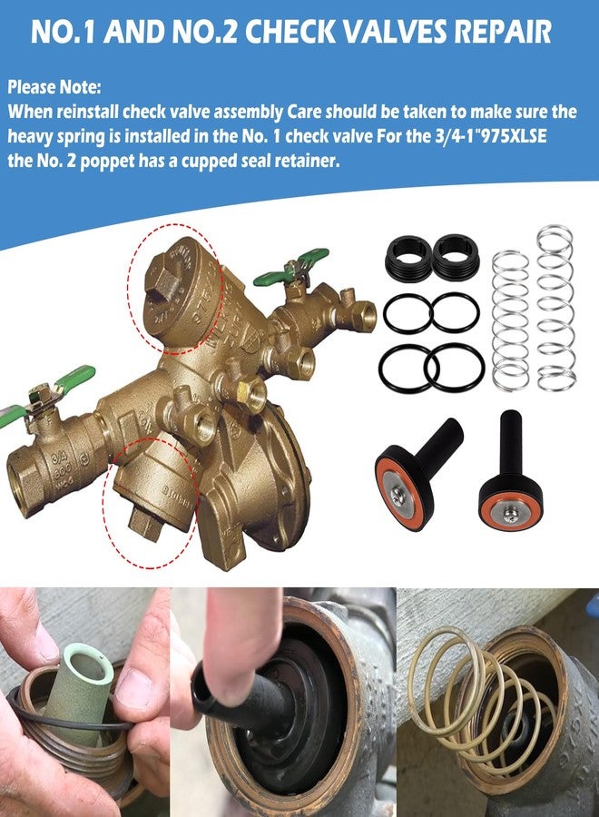 Sunluway 3/4"-1" Backflow Preventer Complete Repair Kit Compatible with Zurn Wilkins 975XL and 975XL2 Backflow Preventer Repair, for Wilkins 975XL Repair Kit - Image 4