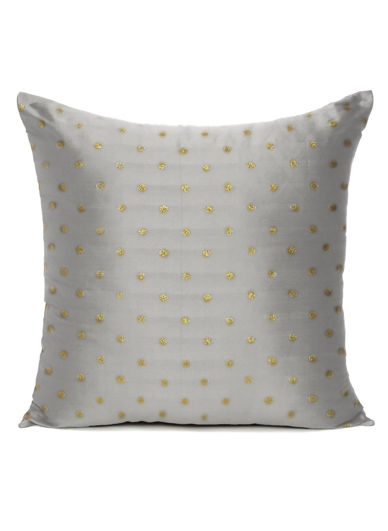 Riara - Art Silk Silver Cushion Cover Throw Pillow Case for Garden Office Sofa Living Room Bedroom Outdoor Couch Farmhouse (Set of 2 18 X 18 Inch) - Image 1