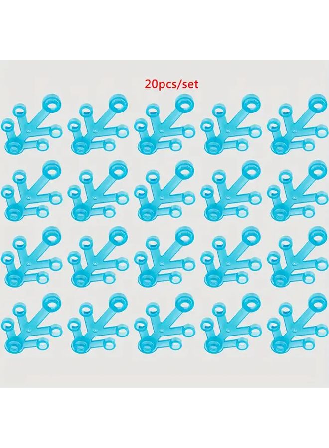 20Pcs Transparent Light Blue Twig Building Blocks DIY Forest Garden Scene Christmas Gift - Image 1