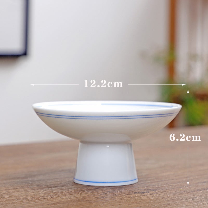 Ceramic Lotus Elevated Fruit Plate Creative Dessert DishUpper Wako Dish (Mother and Mother) Upper Wako Dish (Mother and Mother) 
