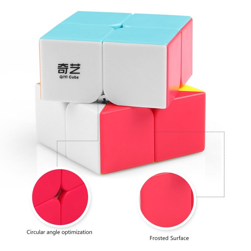 D-FantiX Speed Cube Set, QY Toys Cube 3 Pack Qidi S2 2x2 Warrior W 3x3 Qiming Pyramid Stickerless Speed Cubes Bundle Puzzle Toys - Image 3