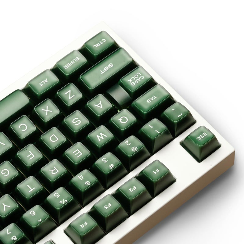 REDQIN ULTRAEQUIP Emerald Jade Keycaps 142 Keys Double Shot PBT Keycaps RSA Profile, Translucent Green Shine Through, Custom Set for ISO ANSI 60, 75, 80, 95, 100% Mechanical Keyboard - Image 1