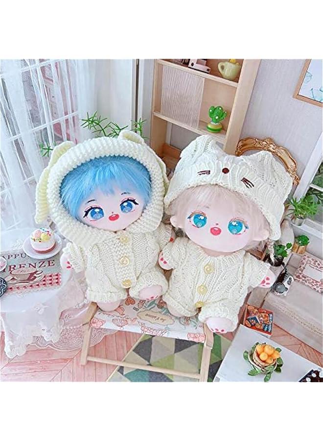 20cm Plush Doll Clothes Cat Hat Woolen Thread Onesies 8in Doll Accessories (B) - Image 3