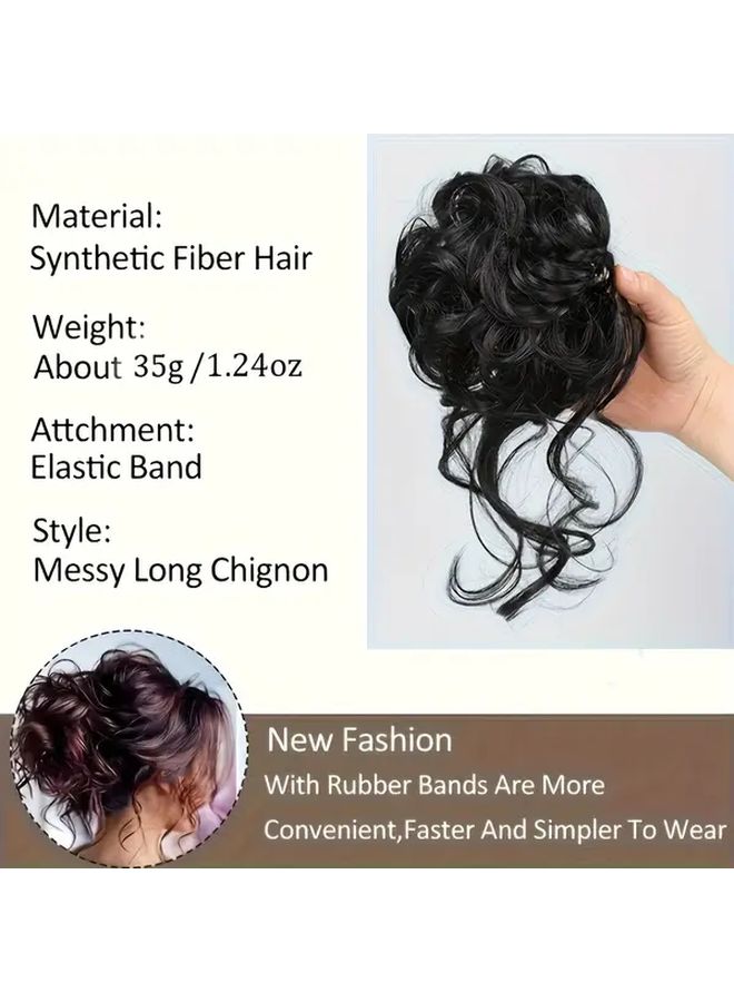 شعر مستعار صناعي بطول 8 بوصات مع عصابة رأس مطاطية للارتداء اليومي - Image 3
