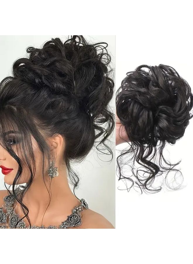 شعر مستعار صناعي بطول 8 بوصات مع عصابة رأس مطاطية للارتداء اليومي - Image 1