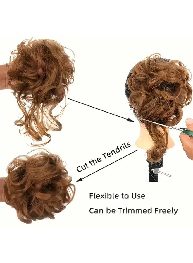 شعر مستعار صناعي بطول 8 بوصات مع عصابة رأس مطاطية للارتداء اليومي - Image 5