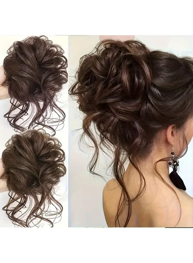 شعر مستعار صناعي بطول 8 بوصات مع عصابة رأس مطاطية للارتداء اليومي - Image 2