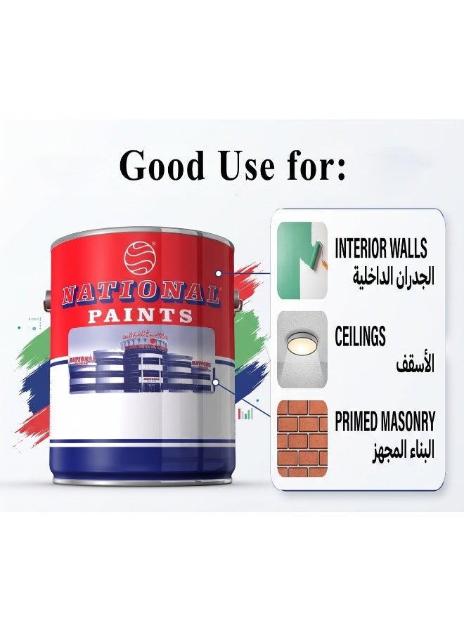 NATIONAL PAINTS Plastic Emulsion 3.6 Liter Off White 801 for Interior Home Décor, Wall Paint Smooth Finish, Ultra Low VOC and Water Based Formula - Image 3