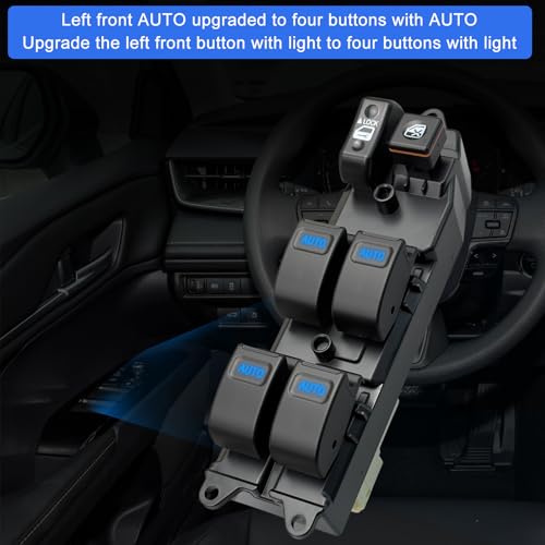 BELGEMAY Driver-Side Window Switch - 84820-12460/0F040/02150/12480 - Fits 02-15 Toyota RAV4/Camry/Sienna/Prius/Corolla EX/Fortuner (One-Touch, Blue LED) - W/Tool, 1-Year Warranty​ - Image 2