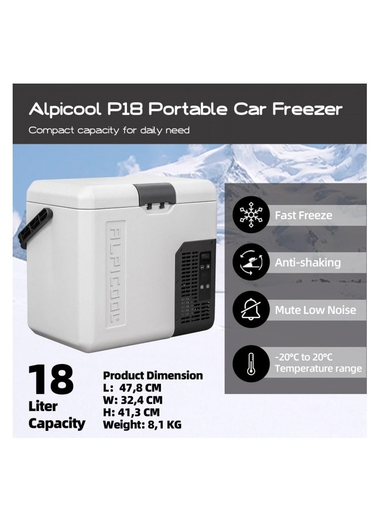 Alpicool - lpicool P18 18 Liter Cool Box 12 V Mini Fridge Electric Camping Freezer - Image 1