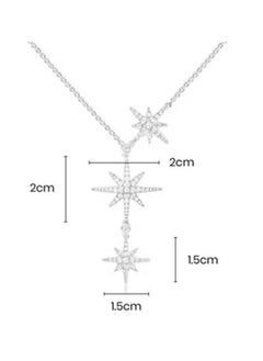 APM cubic zirconia women's fashionable and versatile triple meteor necklace - silver AC3350OX - pzsku/Z926AA4F8E8B3F0FFDAC8Z/45/1741155981/491f4e76-9648-4f42-89c7-185c75074481