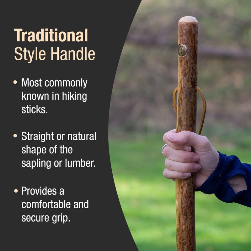 Brazos Rustic Wood Walking Stick, Hardwood, Traditional Style Handle, for Men & Women, Made in The USA, 48" - Image 3