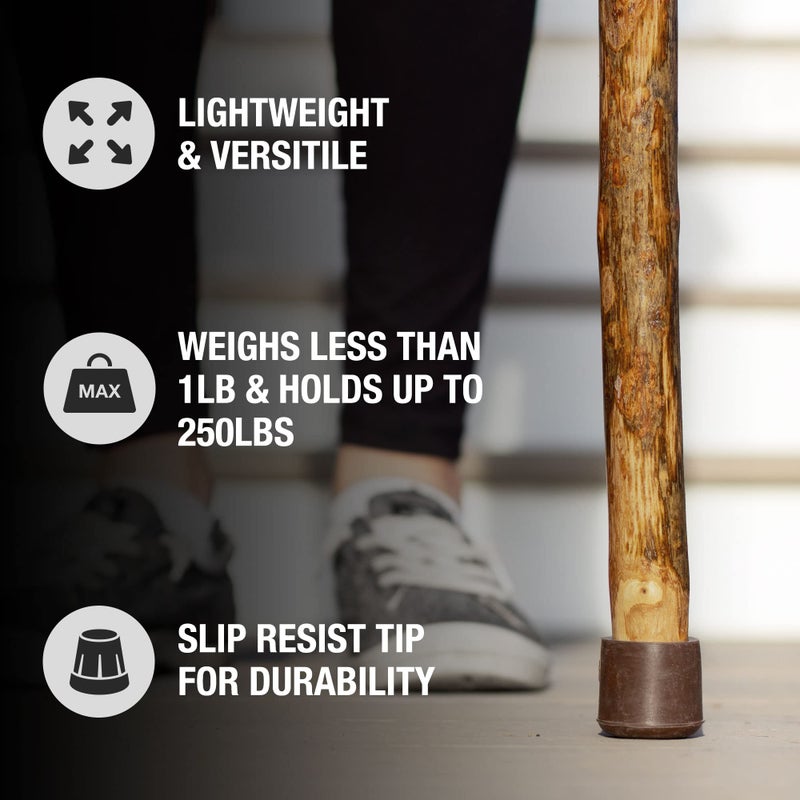Brazos Rustic Wood Walking Stick, Hardwood, Traditional Style Handle, for Men & Women, Made in The USA, 48" - Image 4