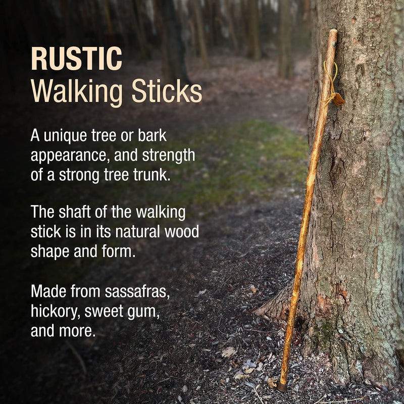 Brazos Rustic Wood Walking Stick, Hardwood, Traditional Style Handle, for Men & Women, Made in The USA, 48" - Image 5