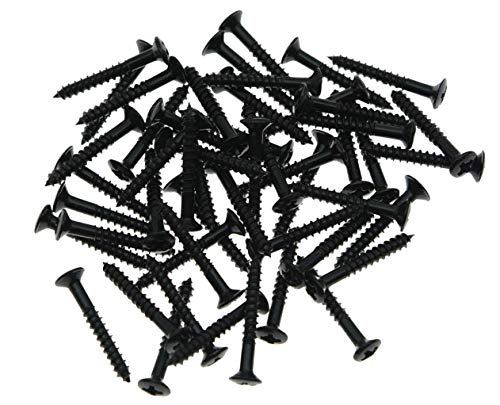 KAISH Pack of 50 Guitar Humbucker Pickup Ring Mounting Screws Pickup Frame Surround Screws for Les Paul SG Black - Image 1