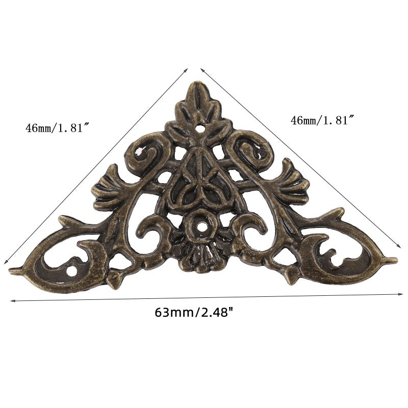 dophee 4Pcs Vintage Style Corner Protector Guards Floral Pattern Edge Cover Decoration Hardware for Wood Boxes Cabinet Photo Frame Jewelry Box Table Desk - Image 5