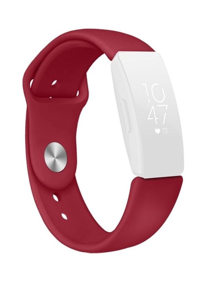 NIBEMINENT Solid Color Silicone Strap For Fitbit Inspire HR Red Wine - Image 1