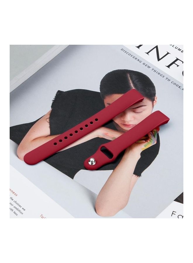 NIBEMINENT Solid Color Silicone Strap For Fitbit Inspire HR Red Wine - Image 5