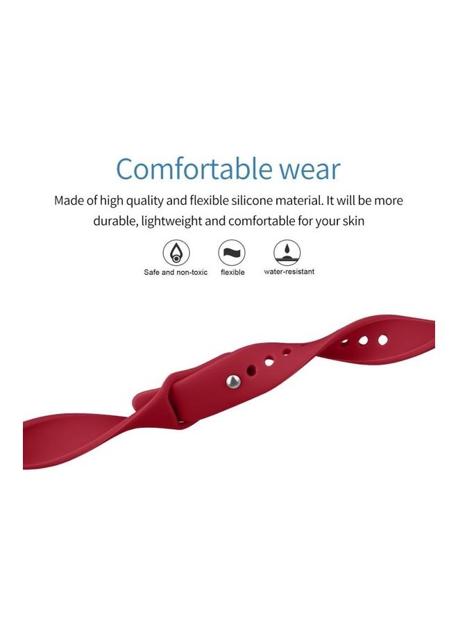 NIBEMINENT Solid Color Silicone Strap For Fitbit Inspire HR Red Wine - Image 3