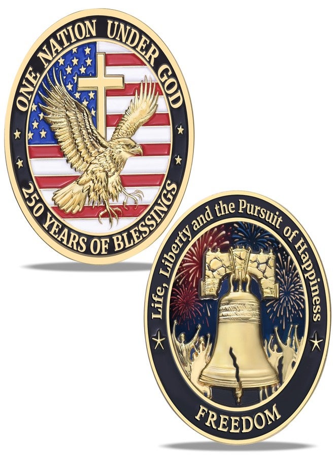 LParkin USA 250th Anniversary Commemorative Challenge Coin, 1.57” Patriot Gifts for Veterans & History Collectors - 250 Years of Blessings - Image 1
