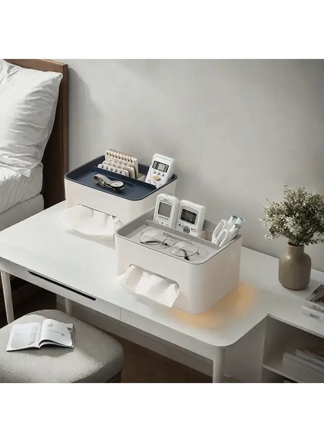 صندوق تخزين حديث رمادي بغطاء، منظم متعدد الوظائف لغرفة المعيشة والمكتب - Image 5