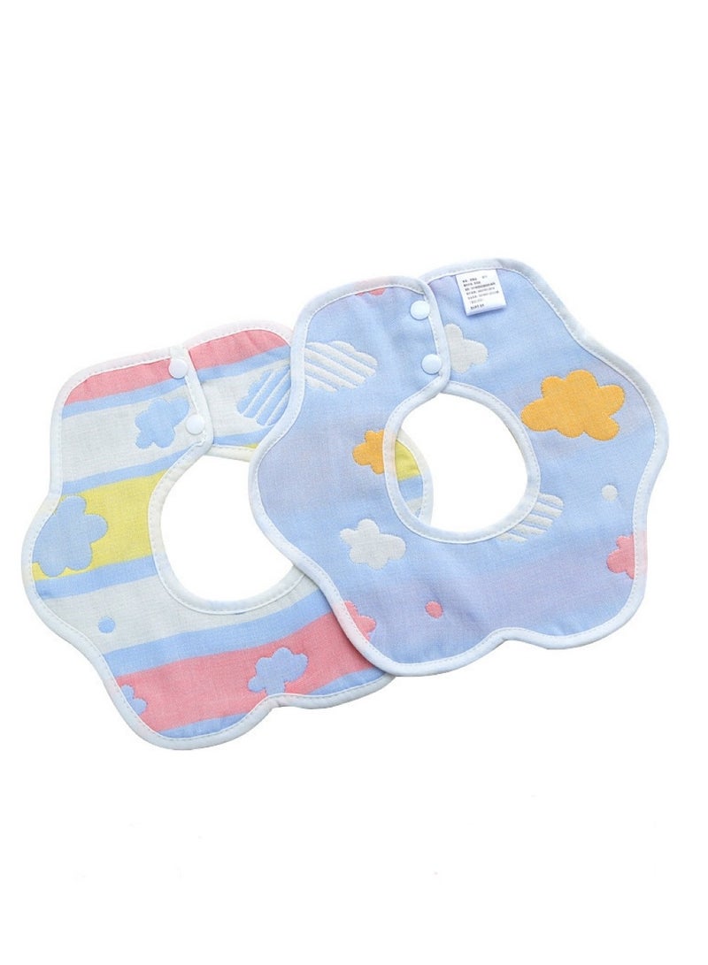 Bib Baby petal waterproof cotton bib children's saliva towel - Image 1