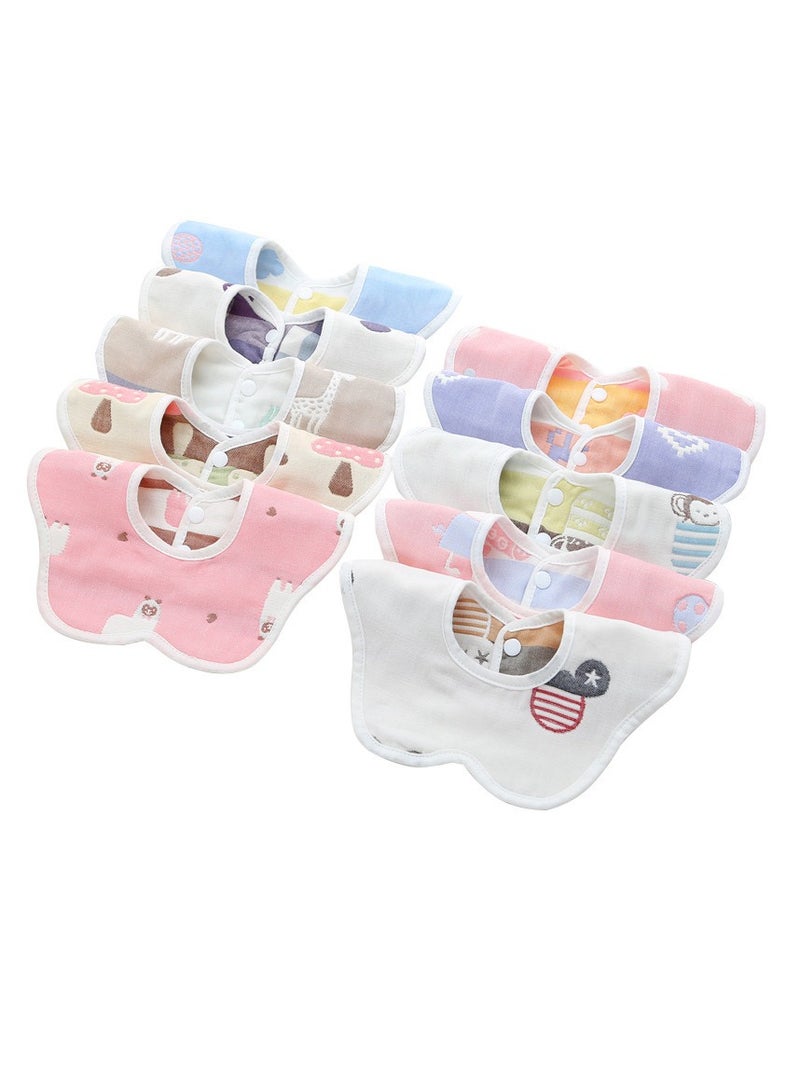 Bib Baby petal waterproof cotton bib children's saliva towel - Image 4