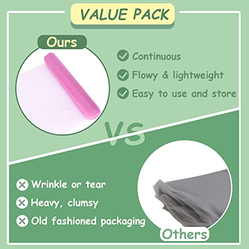 Ableme Deco Pink Tulle Fabric Roll, 54 Inch by 10 Yards (30 ft) for Wedding Party Decoration Spool Bolt, Ceiling Decor, Tutu Skirt, Gift Wrapping, Soft & Drape (Pink) - Image 3