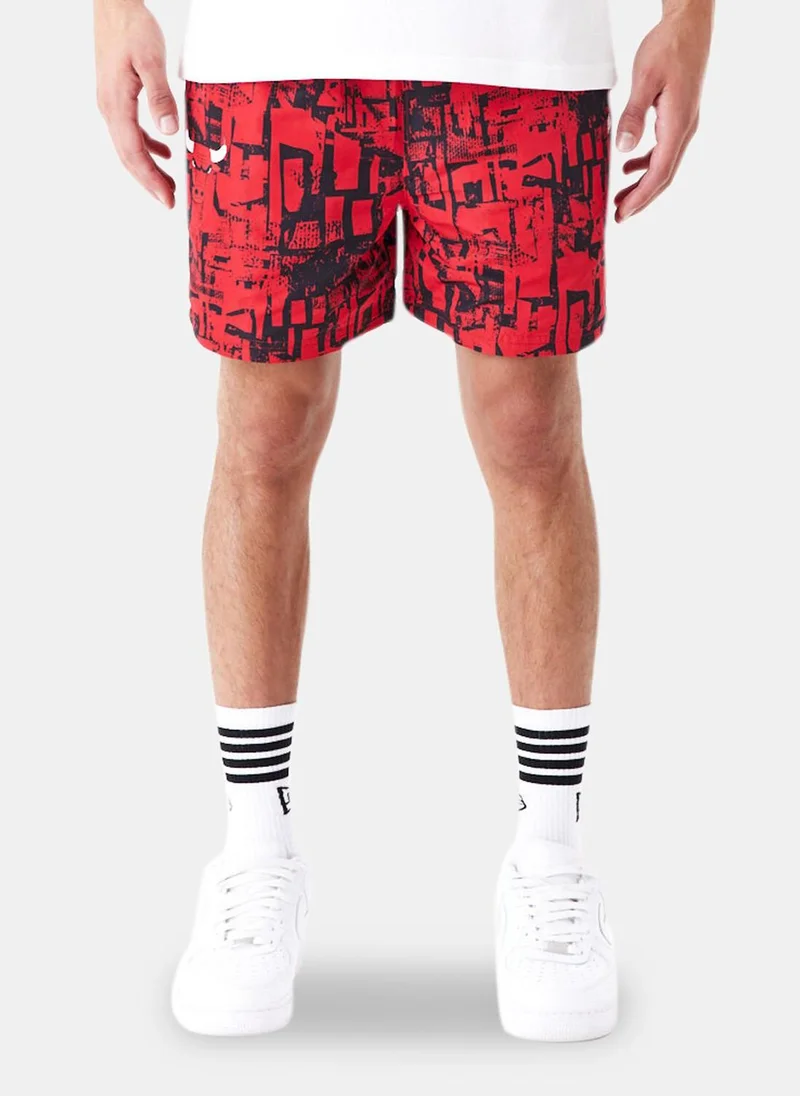 NEW ERA Men's NBA Chicago Bulls Allover Print Shorts