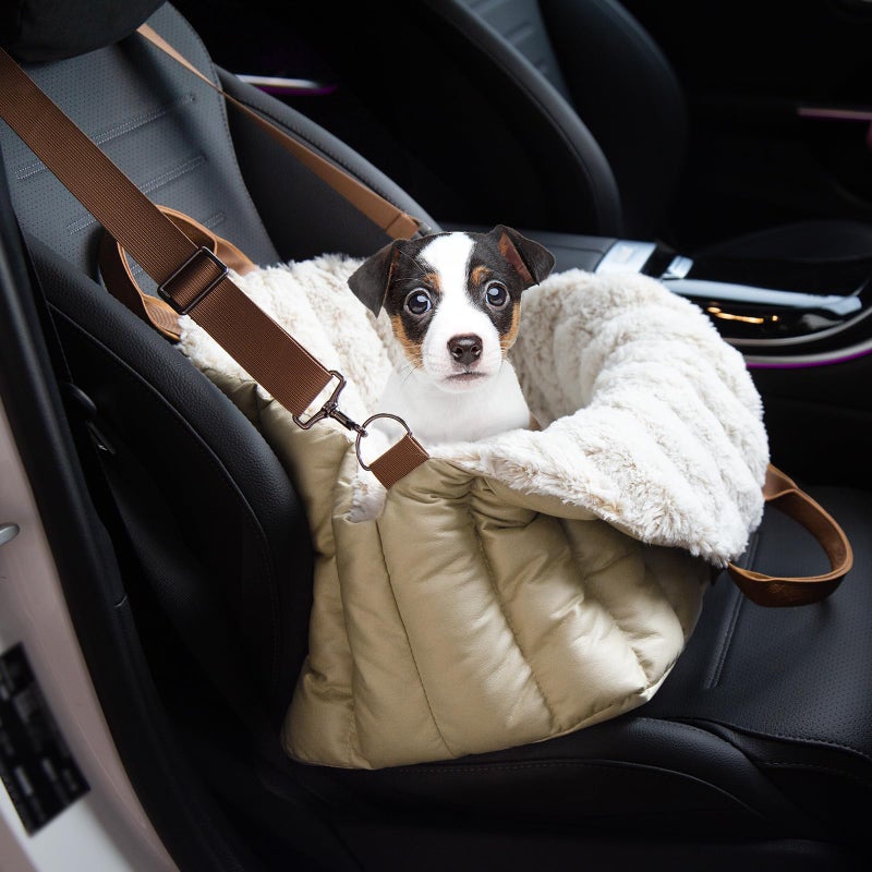 ClevaHome Small Dog Car Seat & Travel Carrier & Pet Bed, Soft Fleece Interior for Dogs up to 10lbs, Stylish Pet Travel Tote for Indoor and Outdoor Use - Image 2