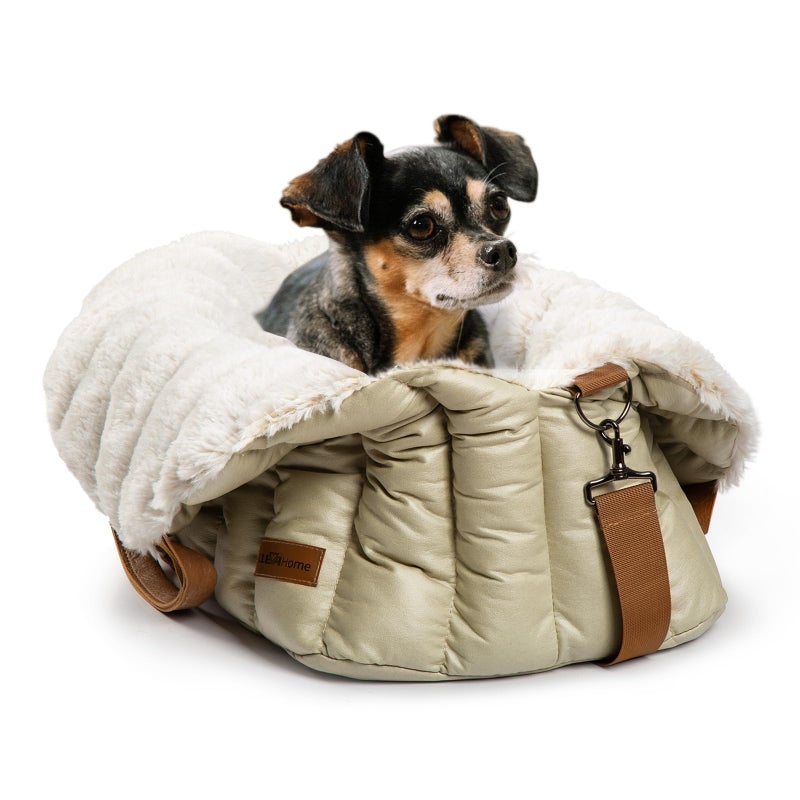 ClevaHome Small Dog Car Seat & Travel Carrier & Pet Bed, Soft Fleece Interior for Dogs up to 10lbs, Stylish Pet Travel Tote for Indoor and Outdoor Use - Image 1