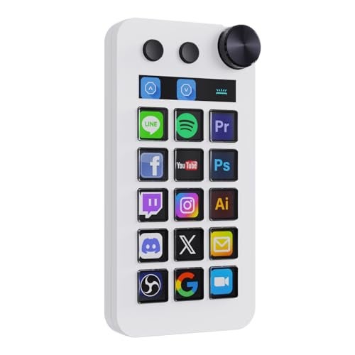 TreasLin VSDinside Macro Keyboard Stream Controller Deck with 18 Customizable Macro Keys support NumbericCalculatorStream Controller Mode to Trigger Actions in OBS Twitch YouTube for Content Creators Streamer Compatible with PC Mac N1 White - Image 1